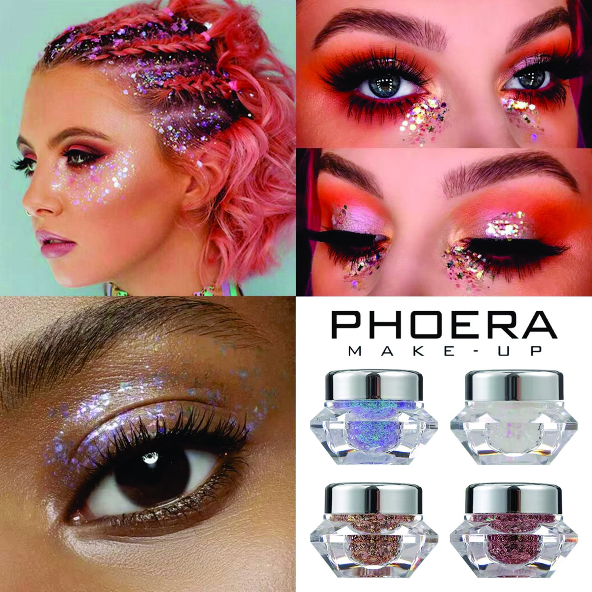 PHOERA Face & Body Glitter Gel Flakes – image 2