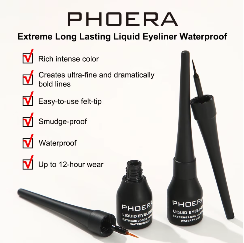 PHOERA Extreme Long Lasting Liquid Eyeliner Waterproof – image 2