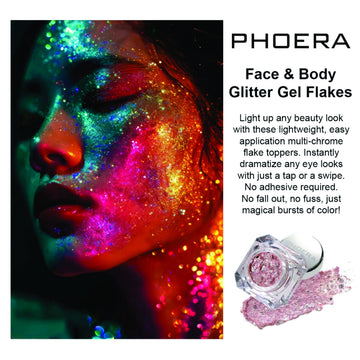 PHOERA Face & Body Glitter Gel Flakes