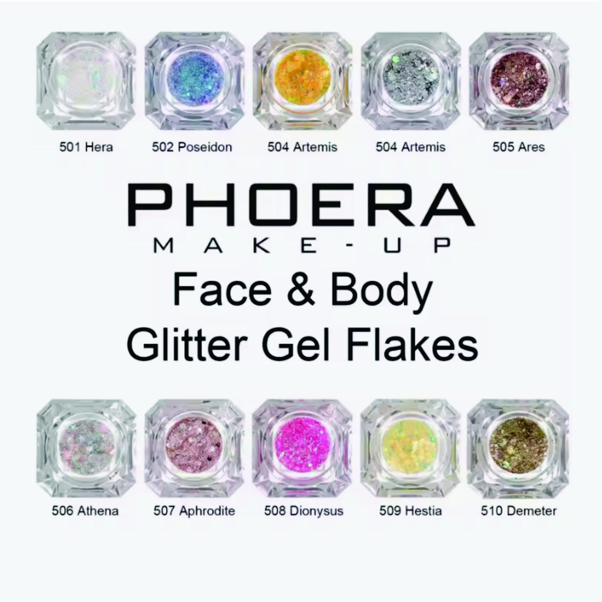 PHOERA Face & Body Glitter Gel Flakes – image 4