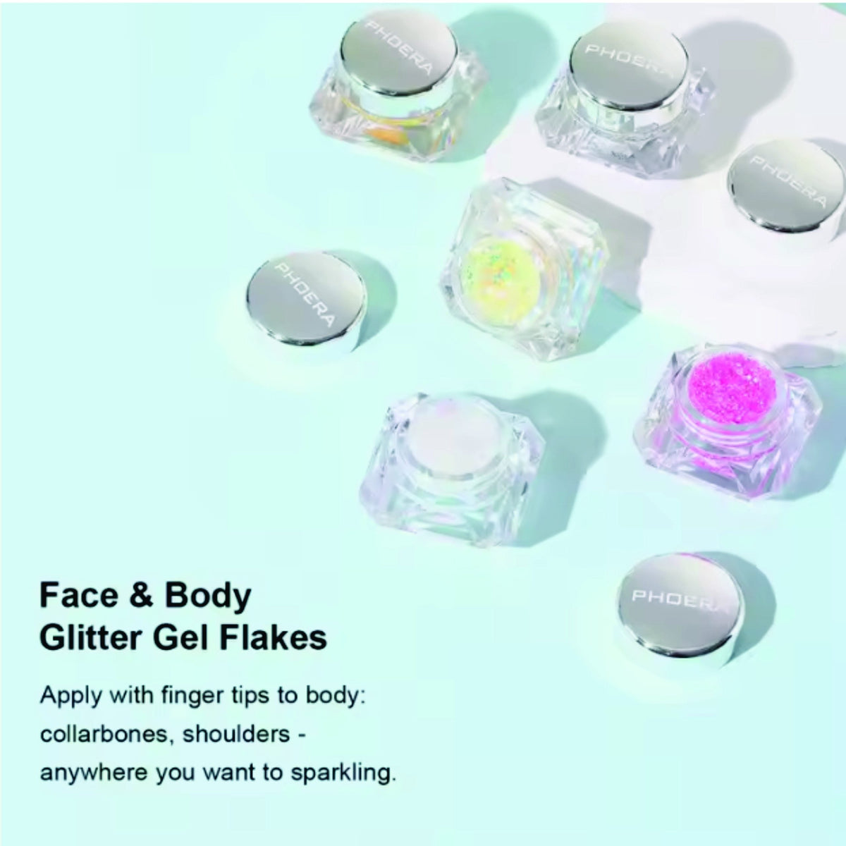 PHOERA Face & Body Glitter Gel Flakes – image 5