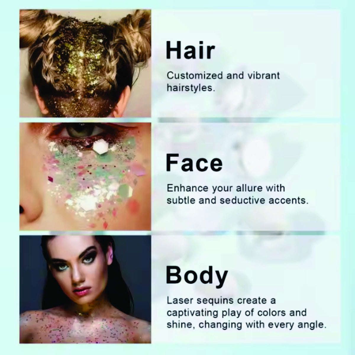 PHOERA Face & Body Glitter Gel Flakes – image 6