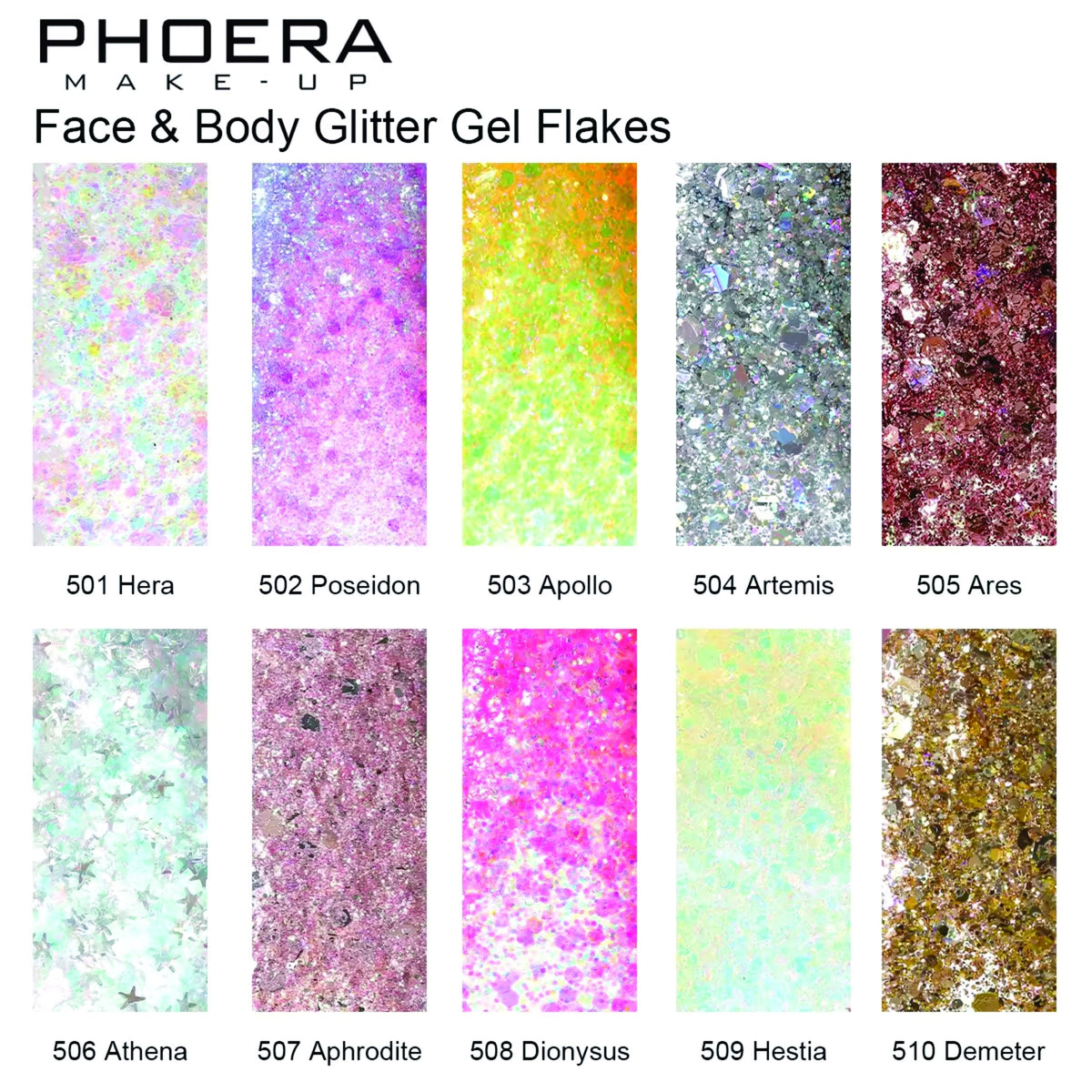 PHOERA Face & Body Glitter Gel Flakes – image 8
