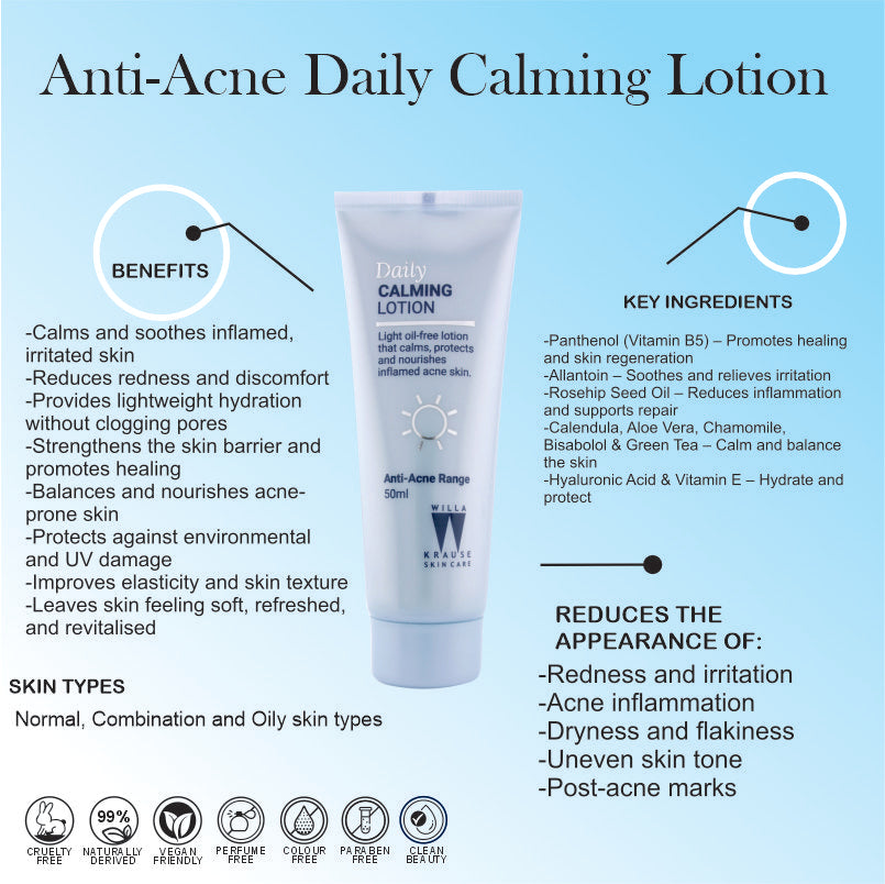 Willa Krause Anti-Acne Daily Calming Lotion 50ml – image 2