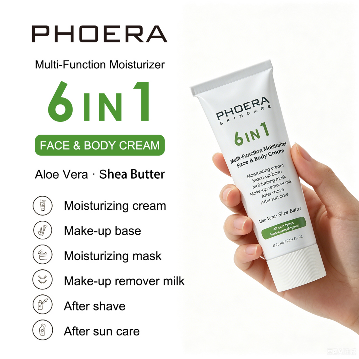 PHOERA 6 in 1 Multi-Function Moisturizer Face & Body Cream