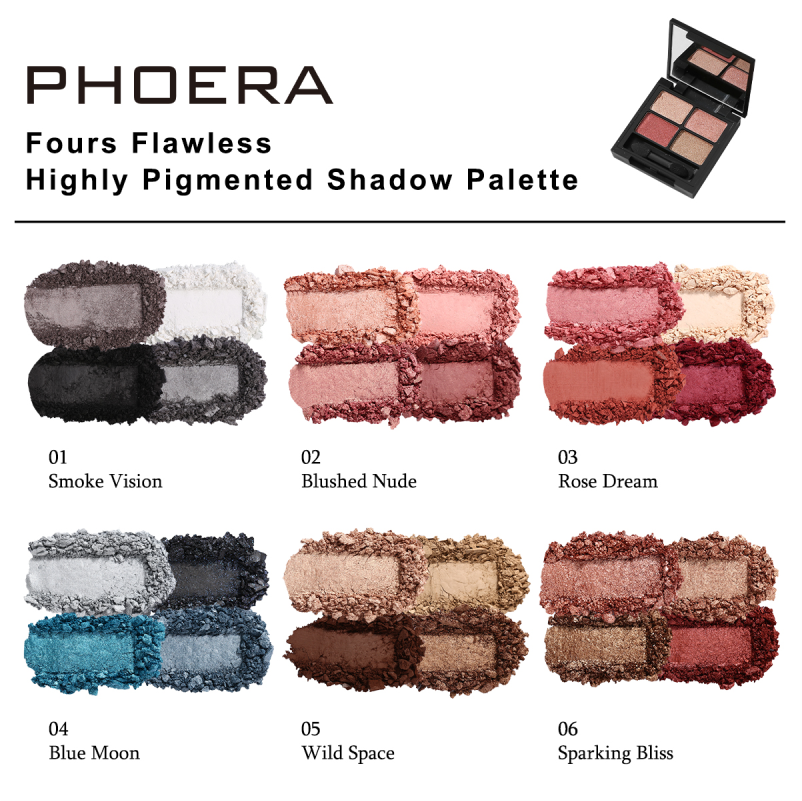 PHOERA Fours Flawless Highly Pigmented Shadow Palette – image 2