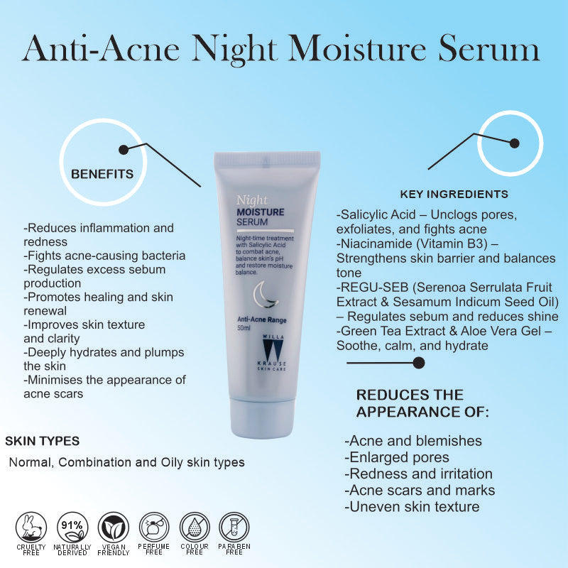 Willa Krause Anti-Acne - Night Moisture Serum 50ml – image 2