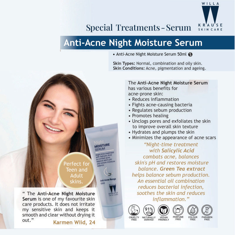 Willa Krause Anti-Acne - Night Moisture Serum 50ml – image 4
