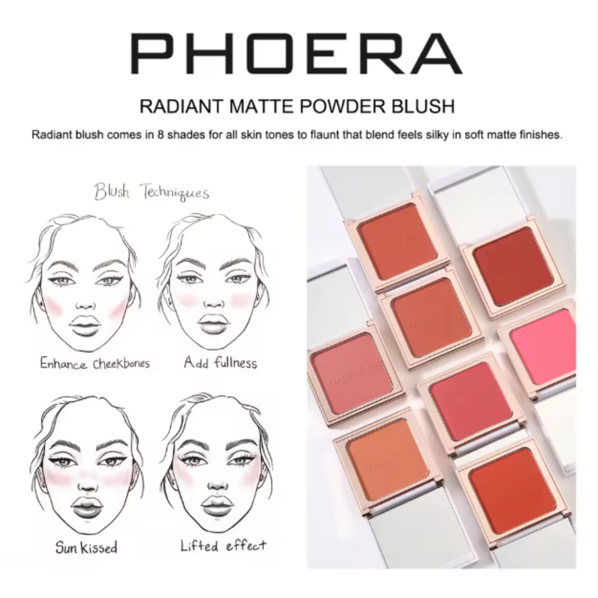 PHOERA Radiant Matte Powder Blush – image 9