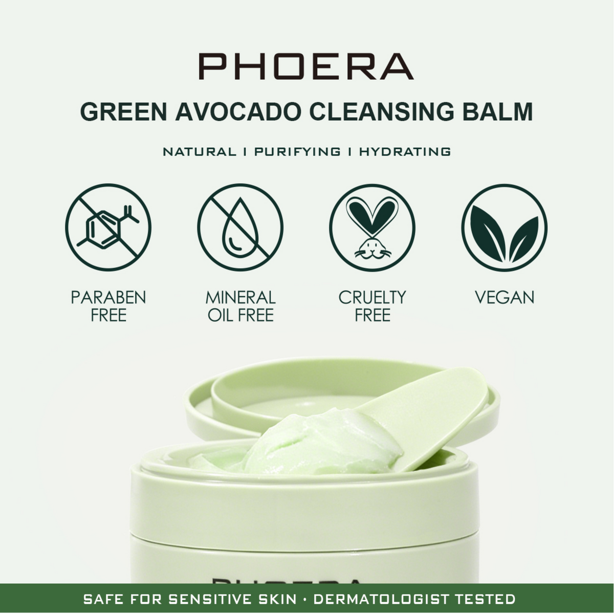 PHOERA Green Avocado Cleansing Balm 80g – image 2