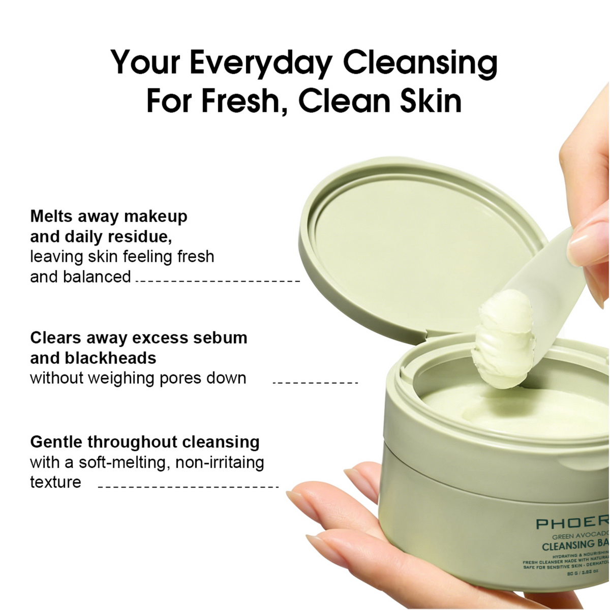 PHOERA Green Avocado Cleansing Balm 80g – image 7