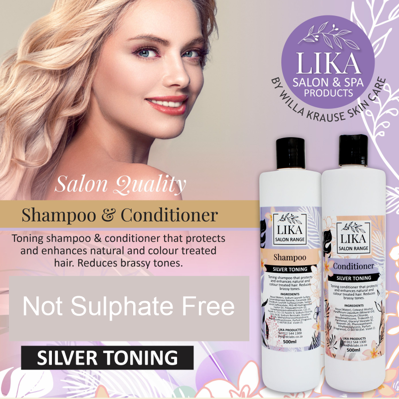 Willa Krause - Lika Salon & Spa Products - Silver Toning Shampoo and Conditioner combo set
