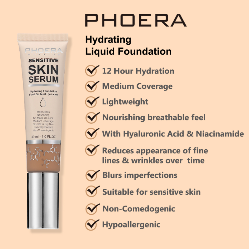 PHOERA Hydrating Skincare Foundation with Hyaluronic acid – image 11