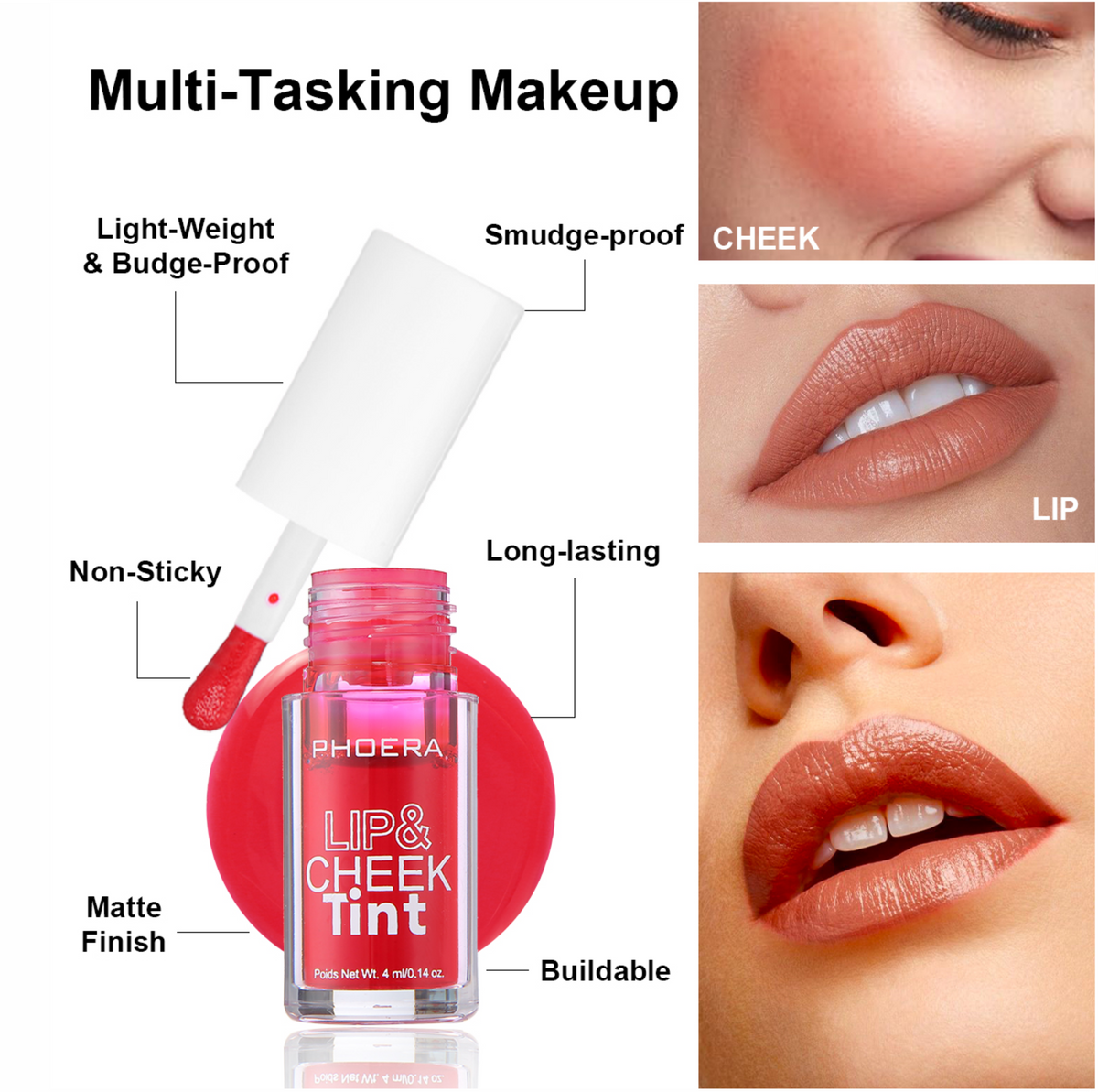 PHOERA Lip & Cheek Tint Stain Matte Finish – image 3
