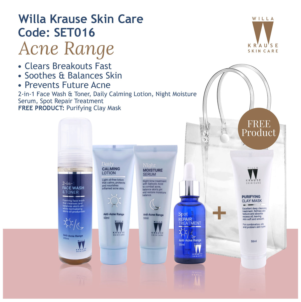 Willa Krause Skin Care - Acne Range - Combo Set 016