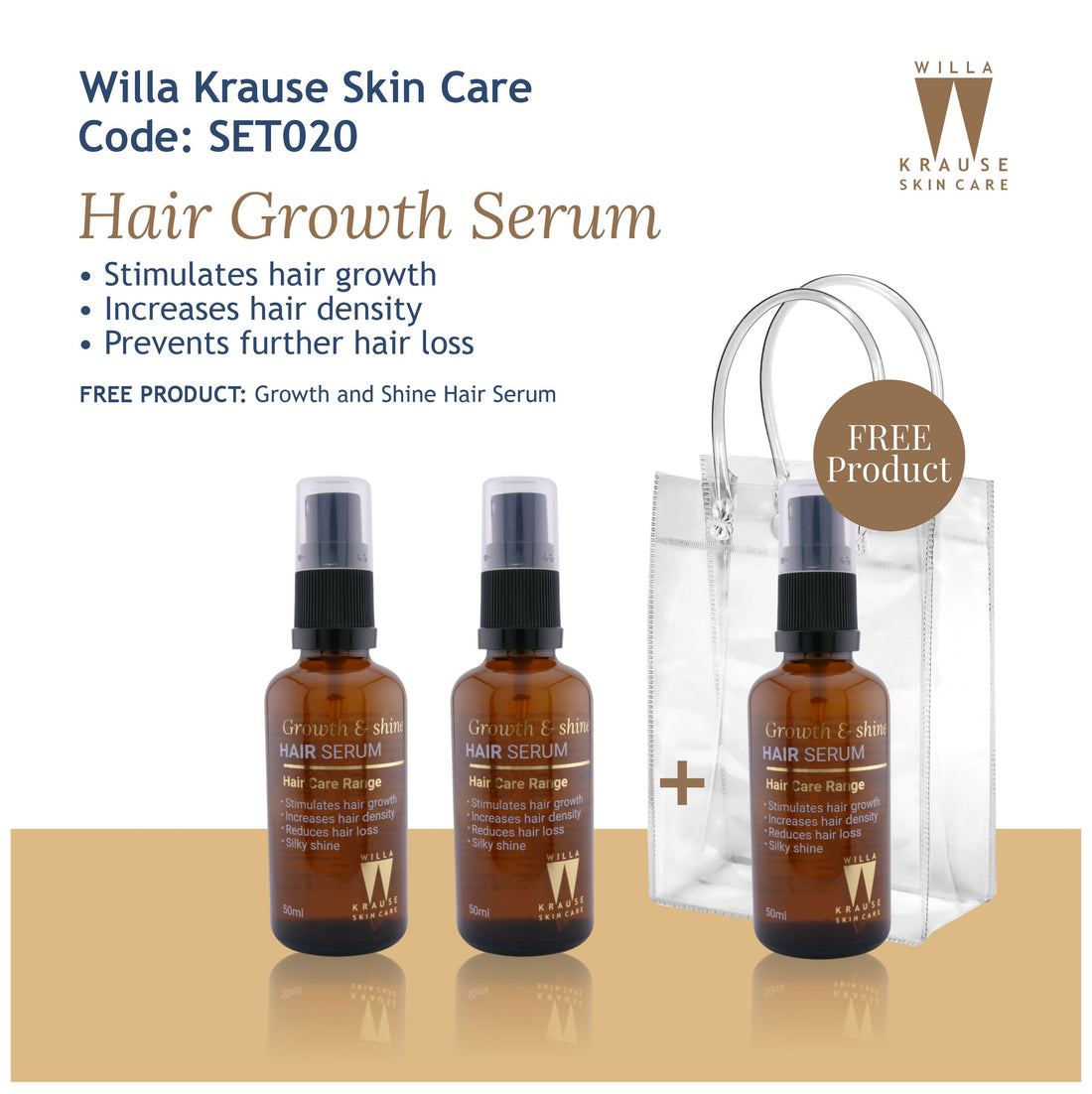 Willa Krause Skin Care - Hair Growth Serum - Combo Set 020