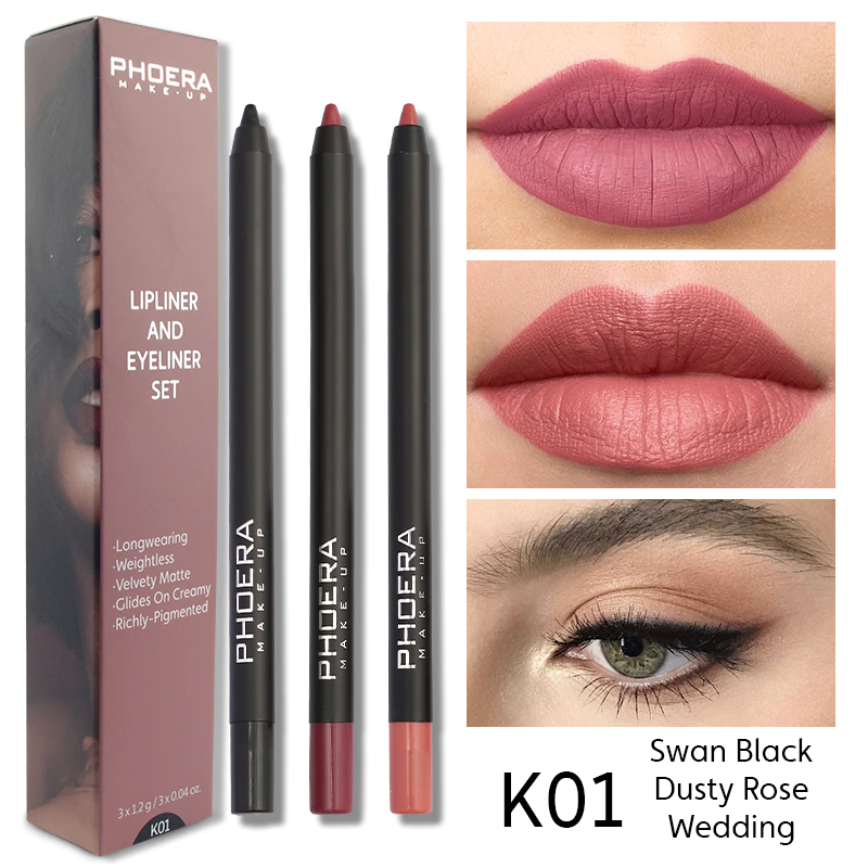PHOERA Matte Lip Liner & Eyeliner Kit – image 14
