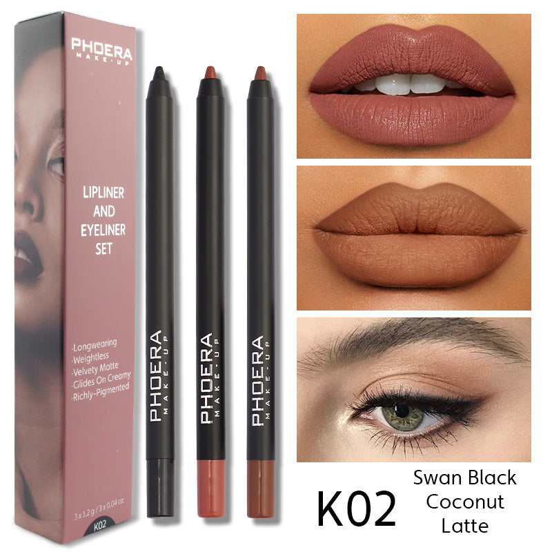 PHOERA Matte Lip Liner & Eyeliner Kit – image 12