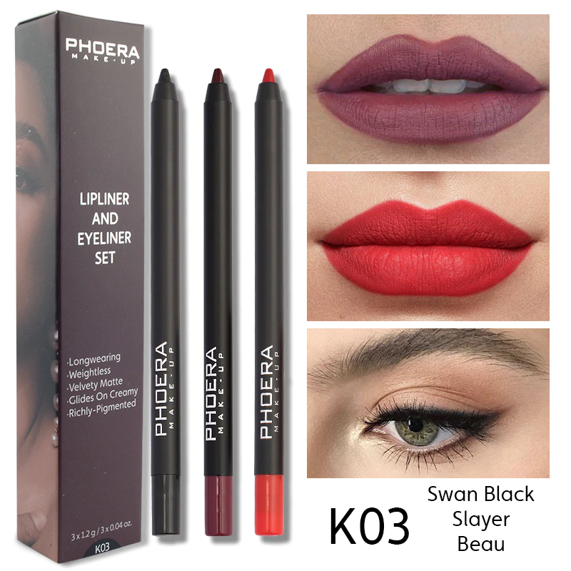 PHOERA Matte Lip Liner & Eyeliner Kit – image 10