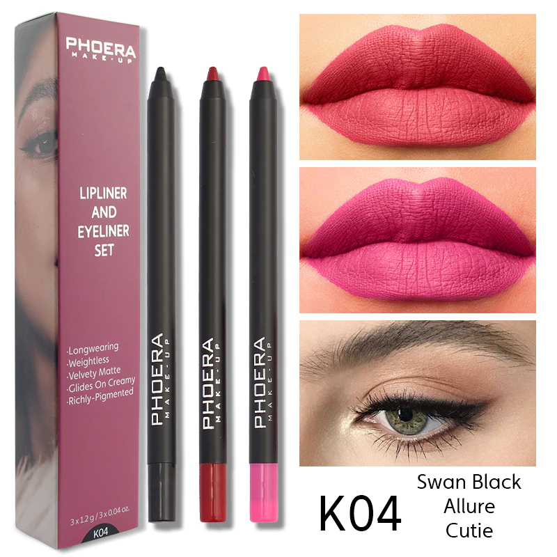 PHOERA Matte Lip Liner & Eyeliner Kit – image 8