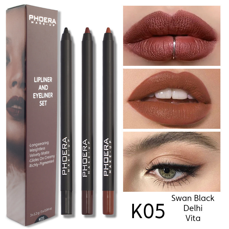 PHOERA Matte Lip Liner & Eyeliner Kit – image 6