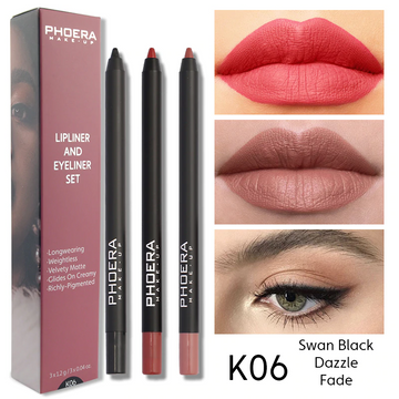 PHOERA Matte Lip Liner & Eyeliner Kit